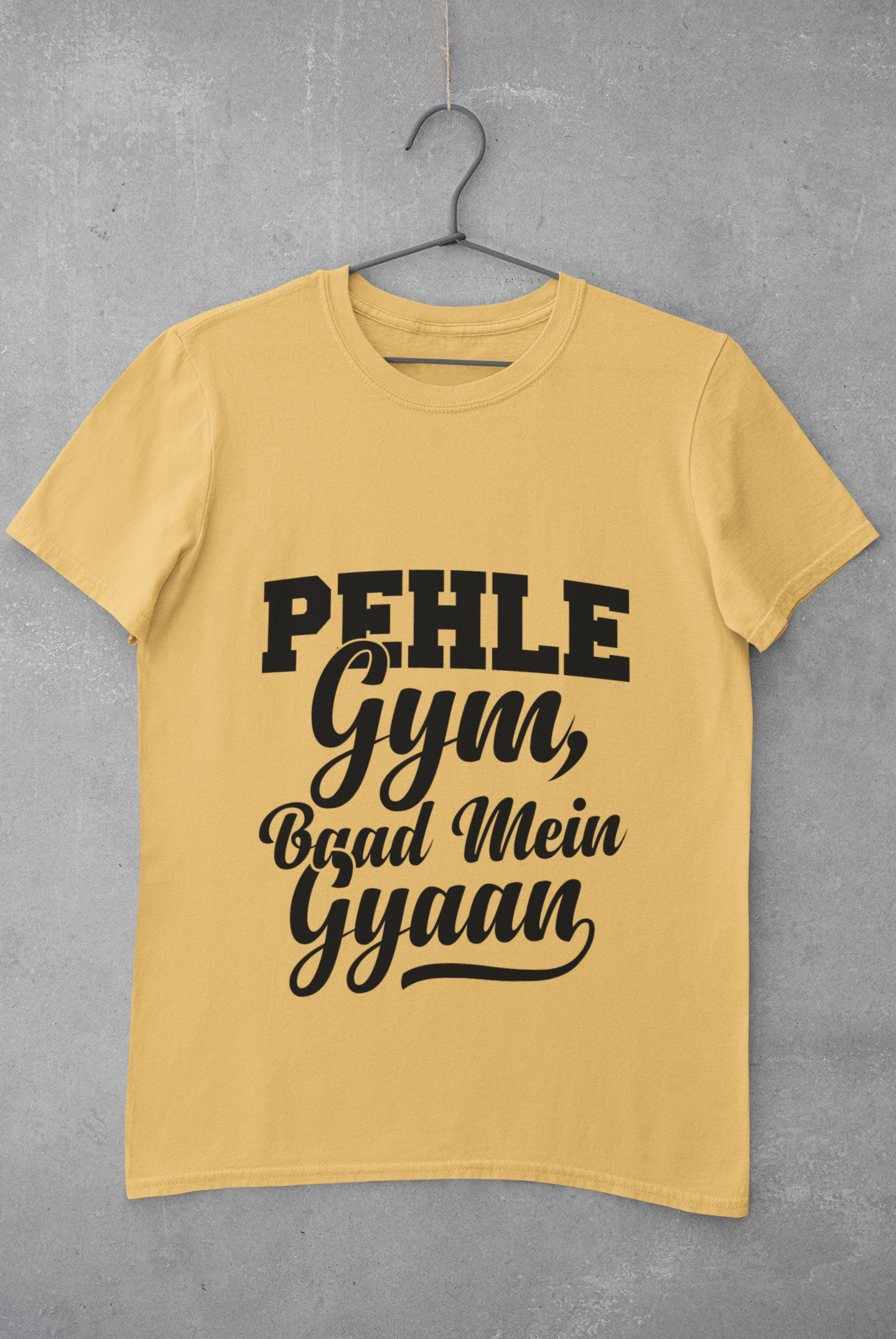 “PEHLE Gym Printed T-Shirt – 100% Cotton | Unisex Regular Fit”