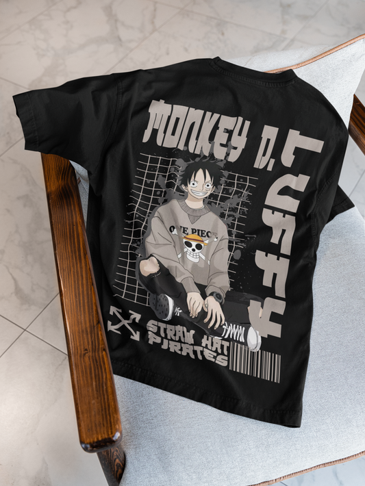 Monkey D. Luffy Oversized T-Shirt | One Piece Anime Streetwear | 240 GSM Cotton