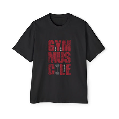 Men’s Oversized Gym T-Shirt – GYM MUSCLE Graphic | 280 GSM Terry-Knit
