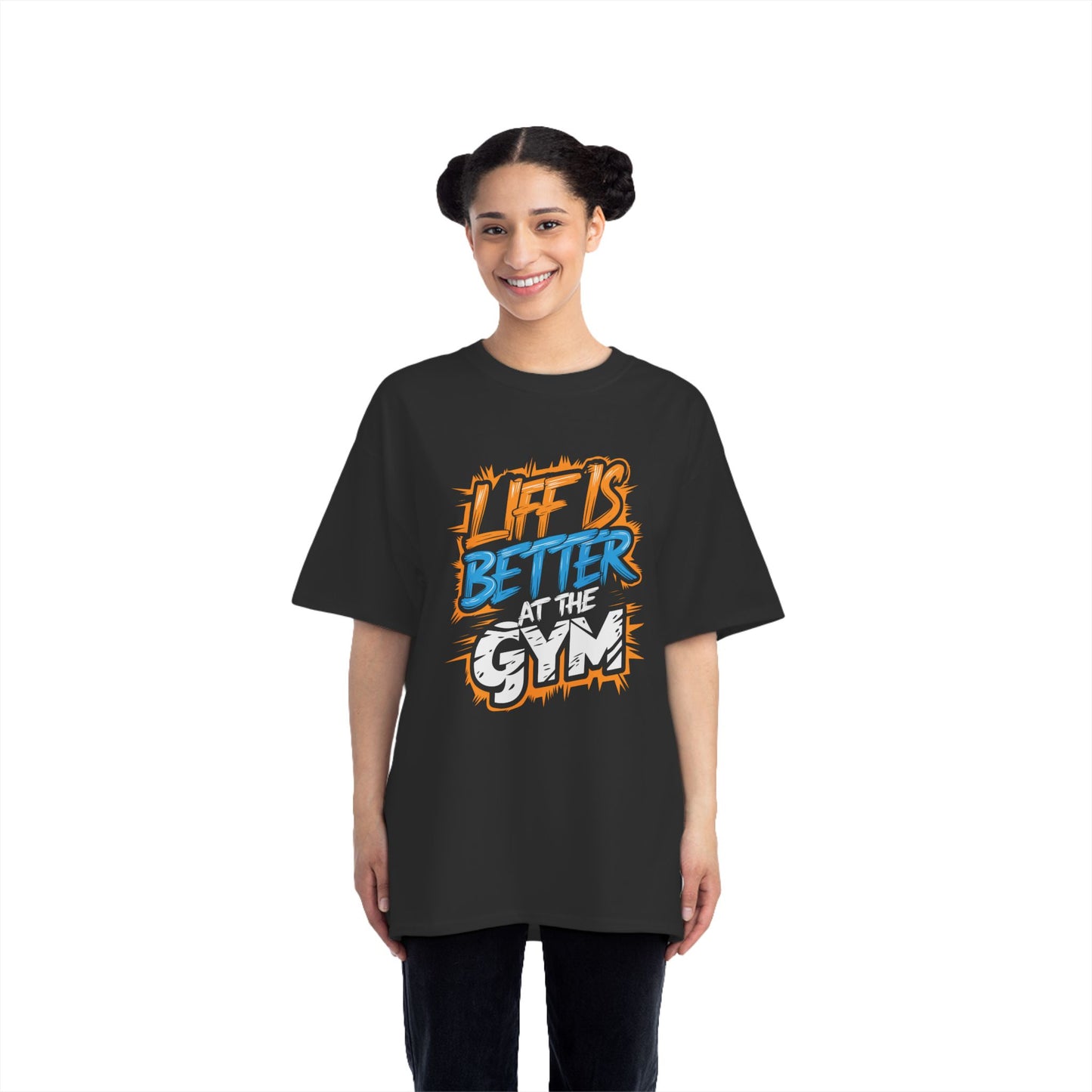 Black Printed Oversized Standard T-Shirt