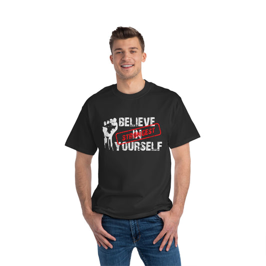Black "Believe in" Printed Oversized Standard T-Shirt