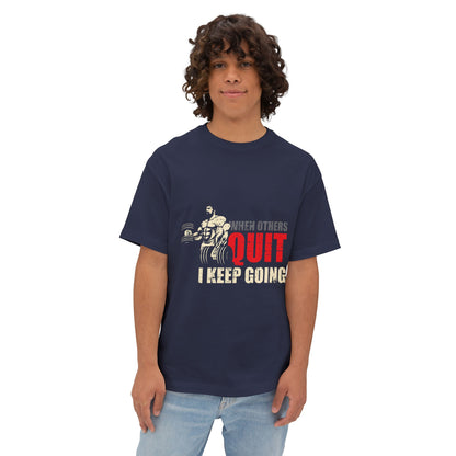 Navy Blue "Keep Going " Printed  Oversized Standard T-Shirt