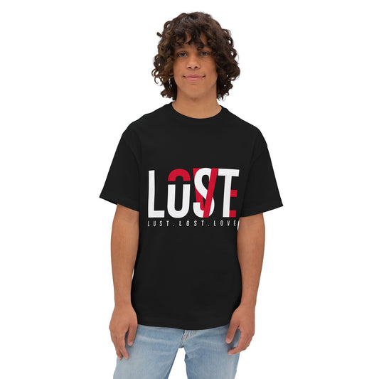 Black "Lost" Printed Oversized Standard T-Shirt