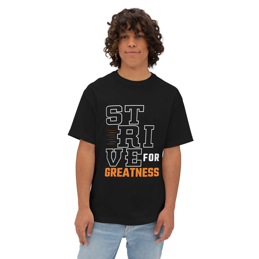 Black "STRIVE " Printed Oversized Standard T-Shirt