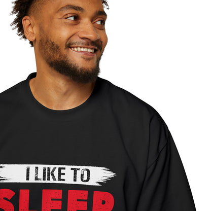 "I Like to Sleep But Gym is Love" T-Shirt | Gym Meme Tee | Comfy Cotton Oversized Fit