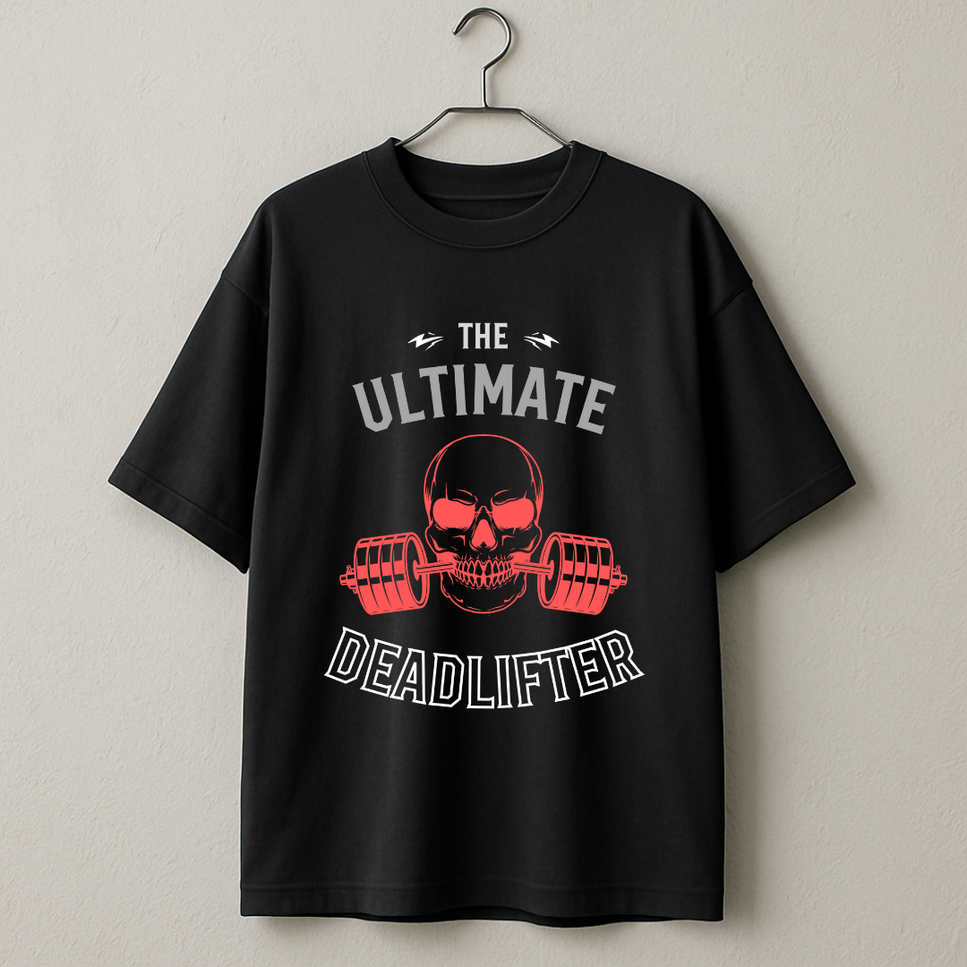 "The Ultimate Deadlifter" Oversized Black Unisex T-Shirt