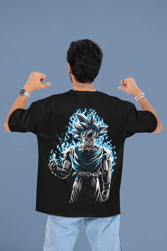 “Black Oversized Anime T-Shirt – Stylish Streetwear for Anime Fans”