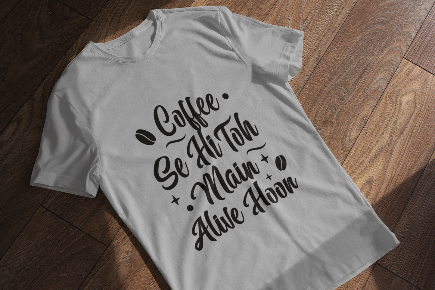 "Coffee Se Hi Toh Main Alive Hoon Black Cotton T-Shirt – Unisex Regular Fit"