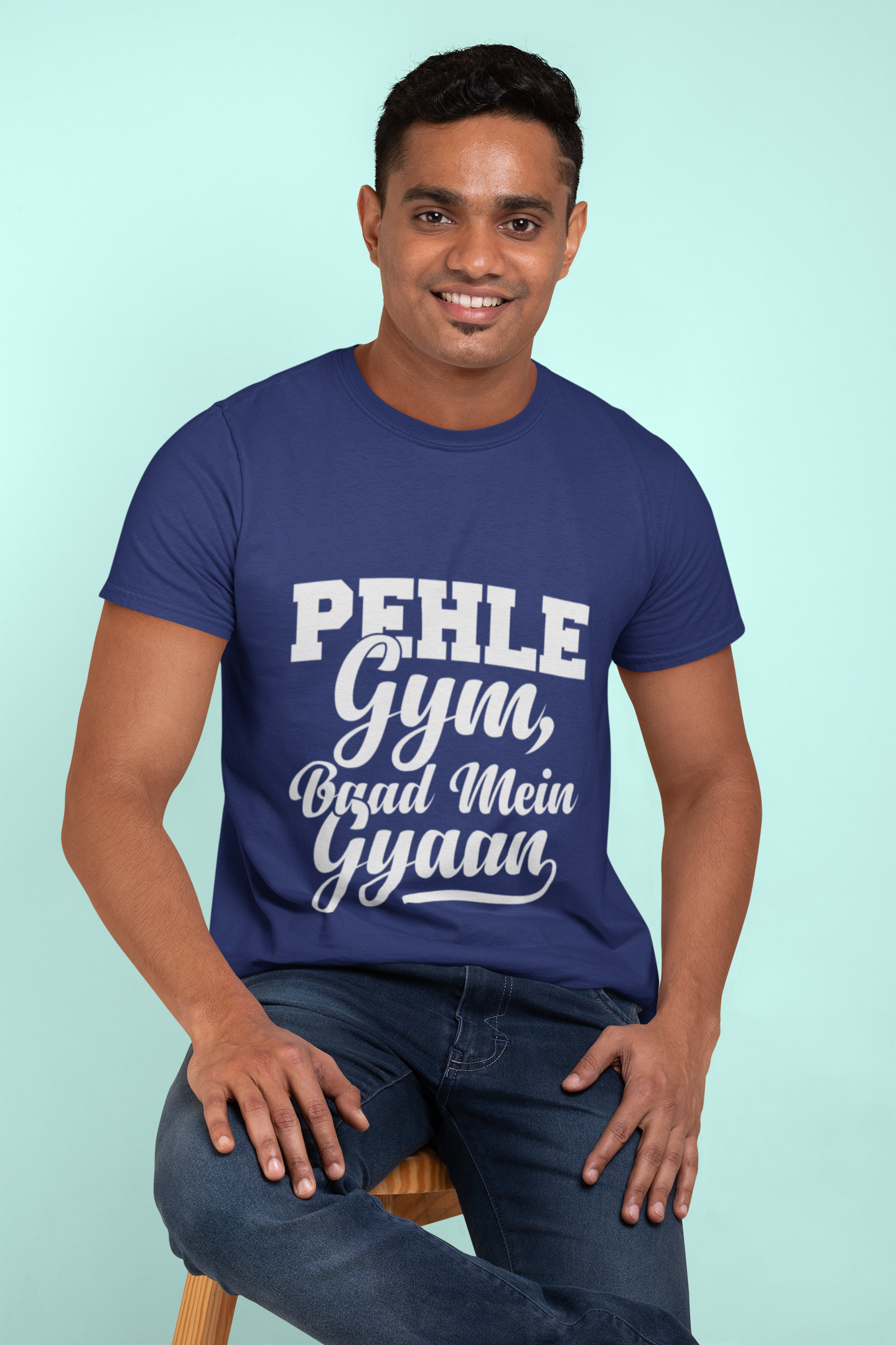 “PEHLE Gym Printed T-Shirt – 100% Cotton | Unisex Regular Fit”