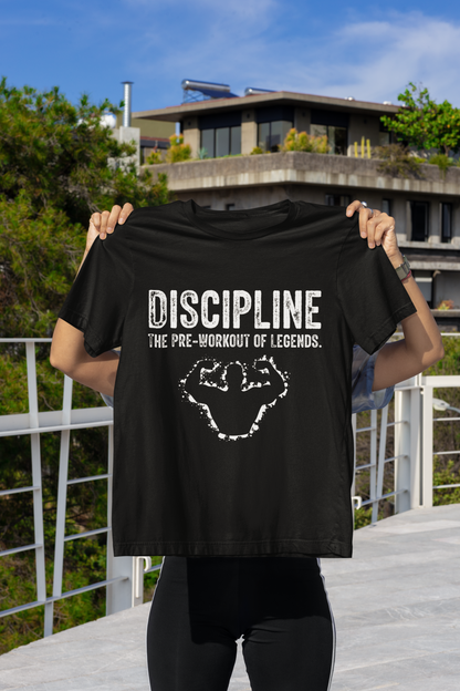 “Discipline Gym T-Shirt – Motivational Fitness Tee for Men & Women”