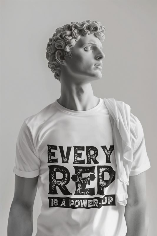 “Every Rep is a Power-Up”  Gym T-Shirt – Motivational Workout Tee