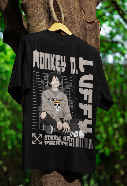 Monkey D. Luffy Oversized T-Shirt | One Piece Anime Streetwear | 240 GSM Cotton