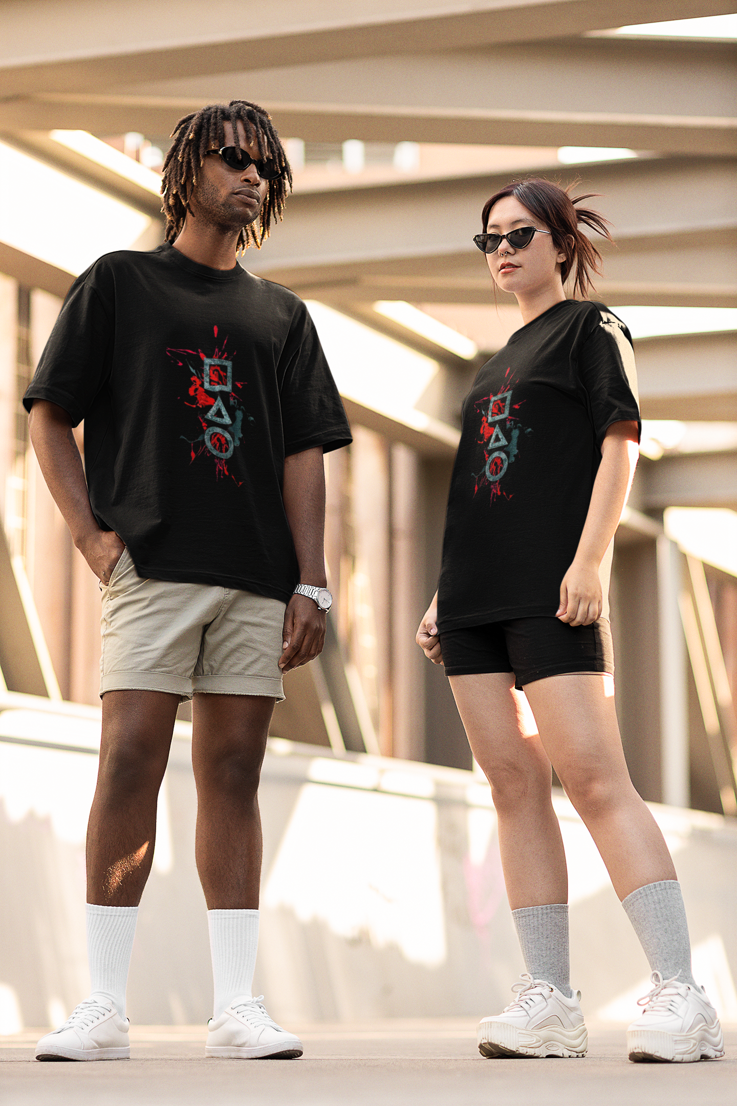 Kratos-Inspired Gaming Graphic Oversized T-Shirt – 100% Cotton, 180 GSM