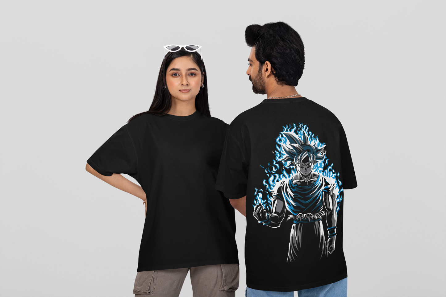 “Black Oversized Anime T-Shirt – Stylish Streetwear for Anime Fans”