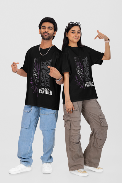 Premium Black Panther Graphic Tee – 240 GSM Oversized Fit