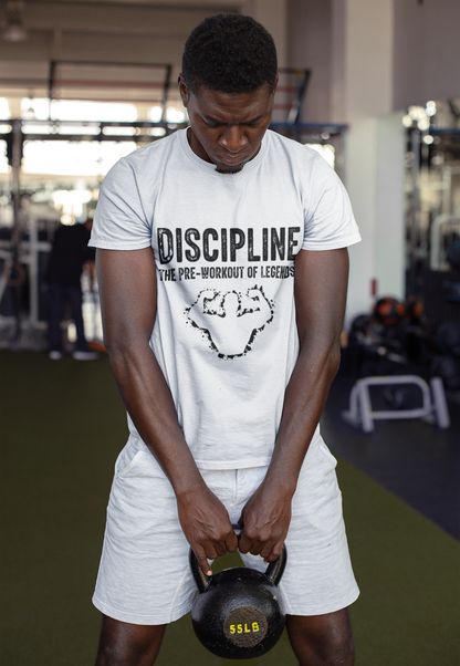 “Discipline – The Pre-Workout of Legends Gym T-Shirt”