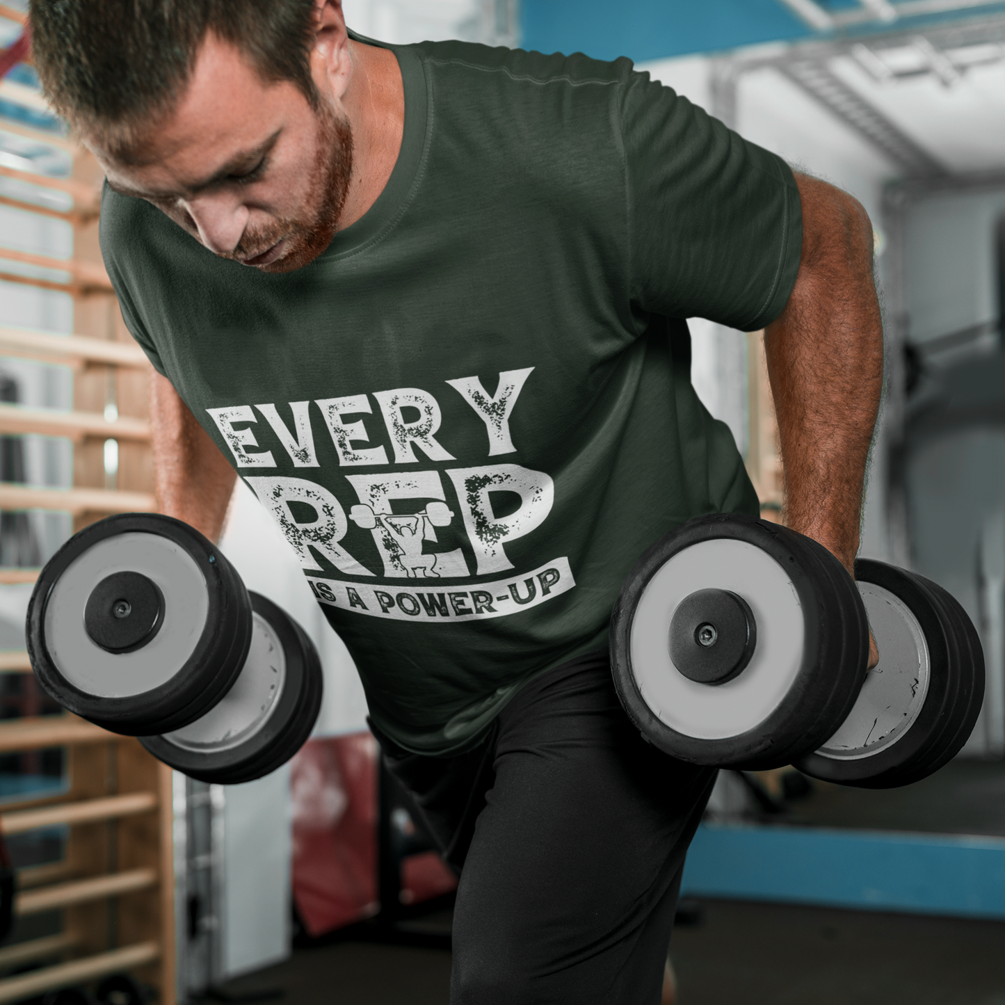 “Every Rep is a Power-Up”  Gym T-Shirt – Motivational Workout Tee