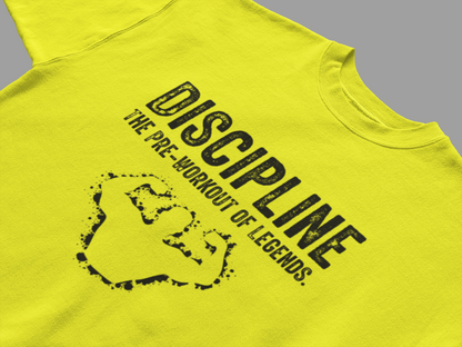 “Discipline – The Pre-Workout of Legends Gym T-Shirt”